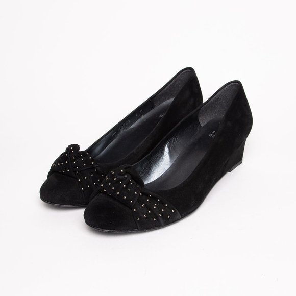 Stuart Weitzman Shoes - Stuart Weitzman Wmn’s Black Suede Wedges 7